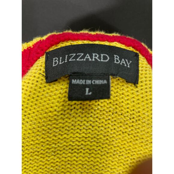 Ugly Elf Christmas Sweater, Blizzard Bay, Pom Poms, Tassels & Belt, Large - Picture 10 of 10